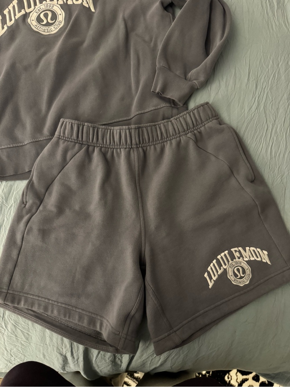 lululemon athletica Purple/Gray Sweatshirt & Shorts Set - Picture 2 of 3